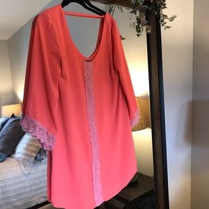 Bell Sleeve Dress with Lace